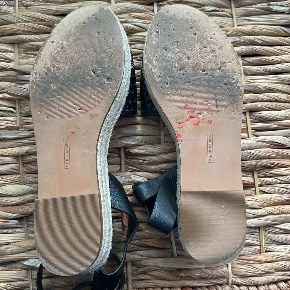 Women's Size 9 Vince‎ Camuto Kovya Espadrilles Black summer resort casual